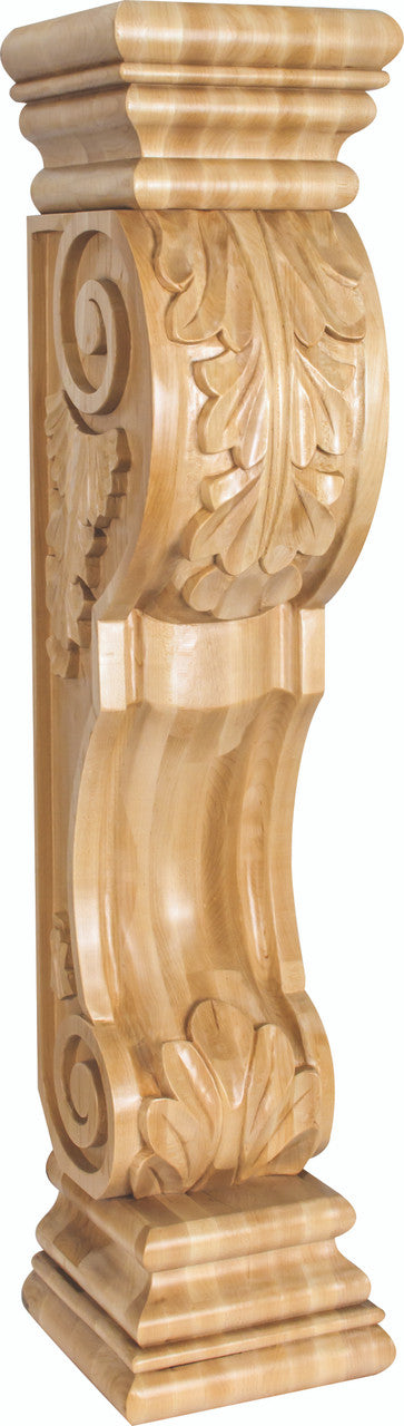 Hardware Resources FCORB-MP: 8" x 8" x 36" Acanthus Fireplace Corbel - Maple