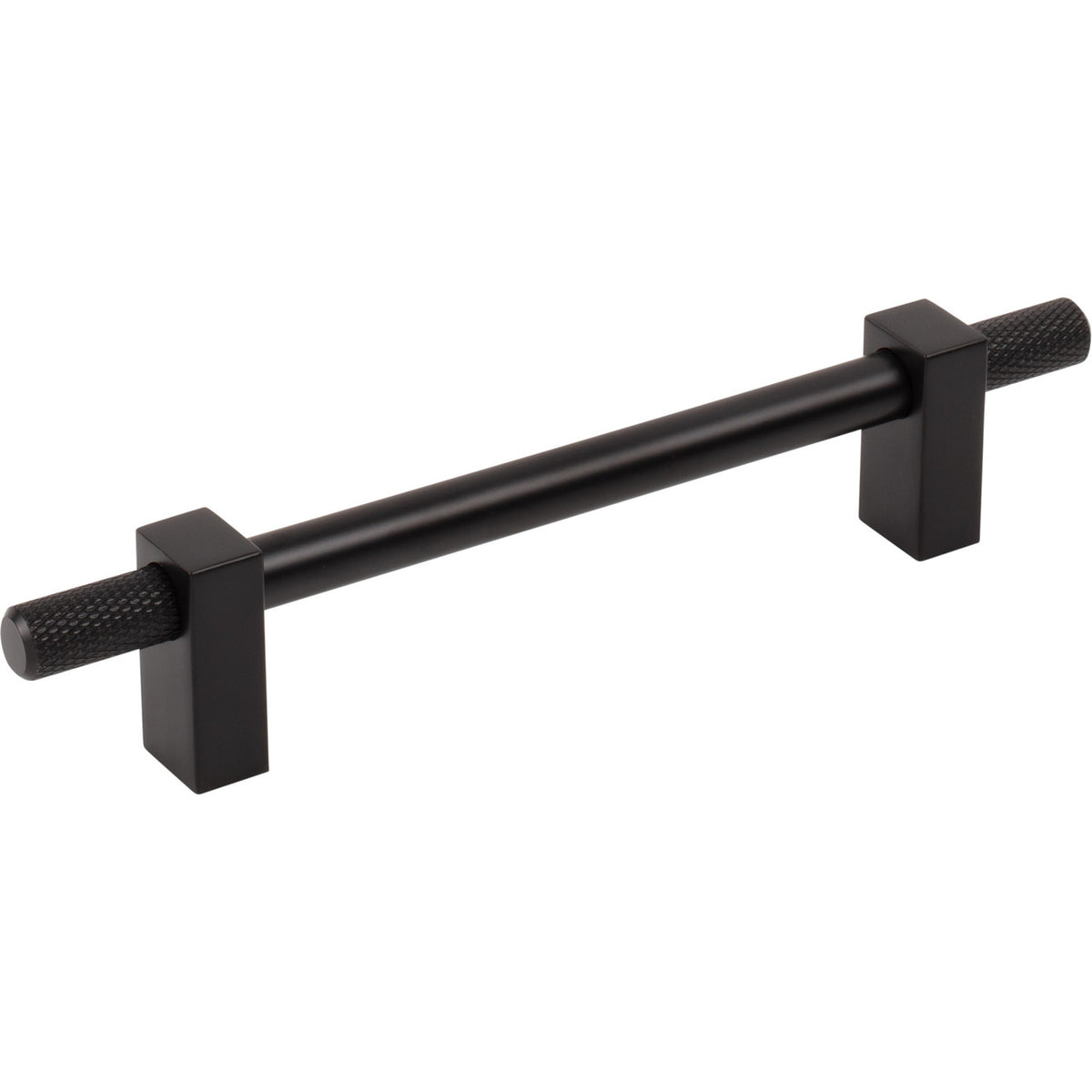 Jeffrey Alexander 698-128MB: 128mm cc Larkin Knurled Ends Bar Cabinet Pull - Matte Black