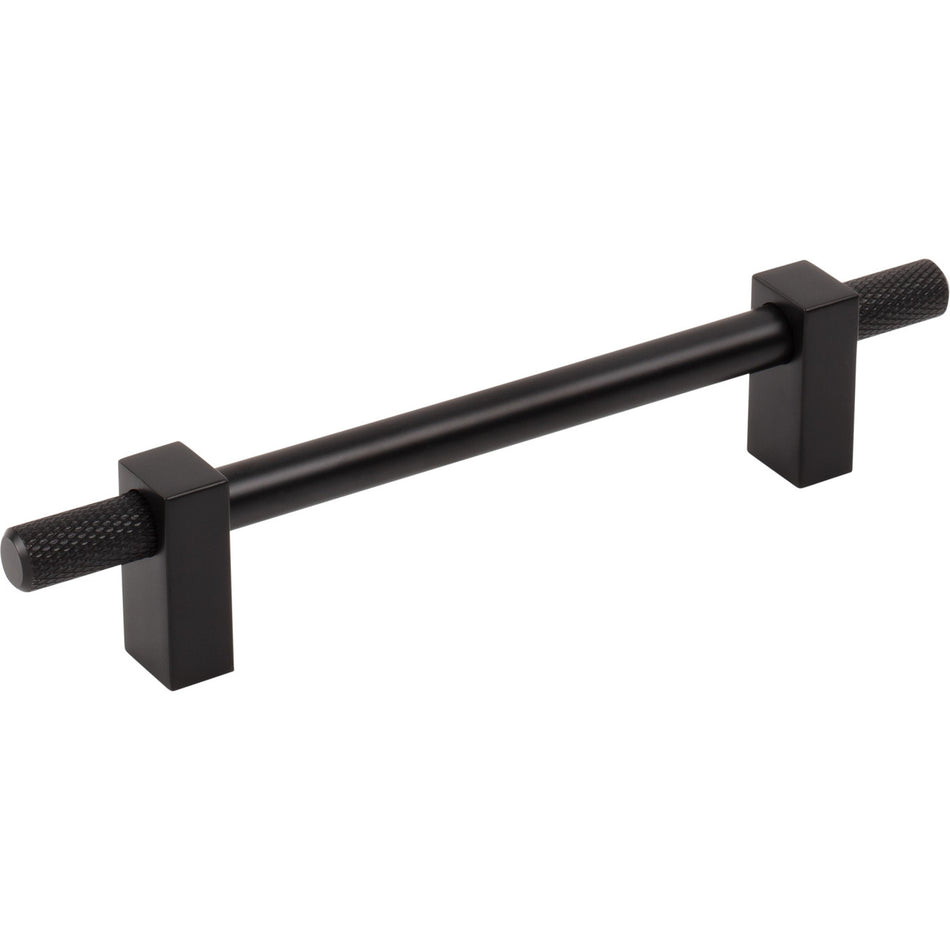 Jeffrey Alexander 698-128MB: 128mm cc Larkin Knurled Ends Bar Cabinet Pull - Matte Black