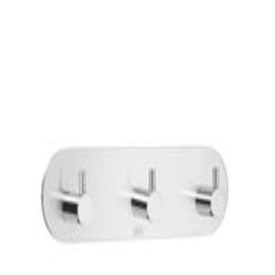 Smedbo BK1103: Beslagsboden Triple Wall Hook (Oval Base) - Polished Stainless Steel