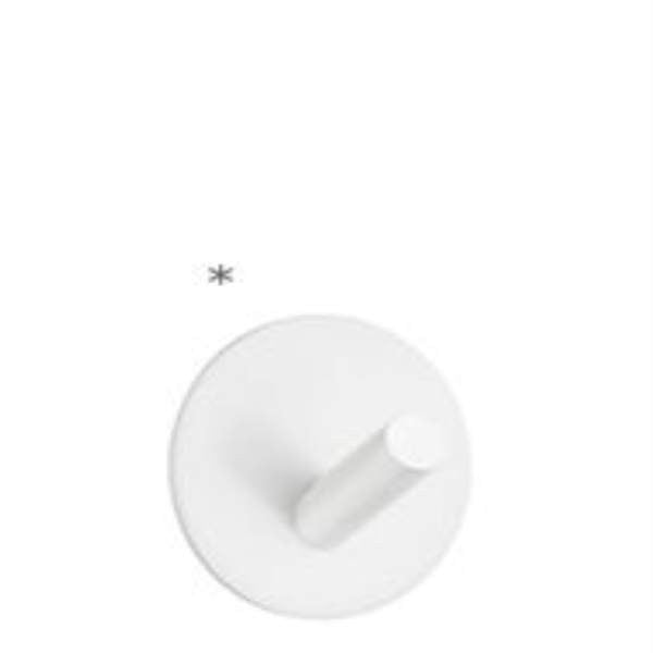 Smedbo BX1090: Beslagsboden 2" Round Base Self-Adhesive Single Wall Hook - White image