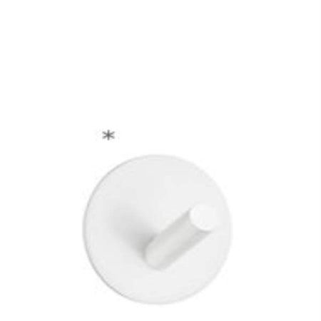 Smedbo BX1090: Beslagsboden 2" Round Base Self-Adhesive Single Wall Hook - White image
