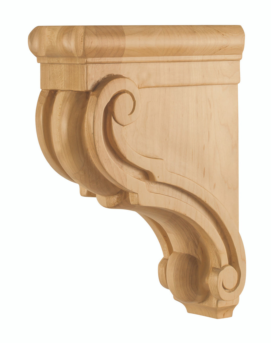 Hardware Resources CORF-1-RW: Scrolled Corbel - Rubberwood