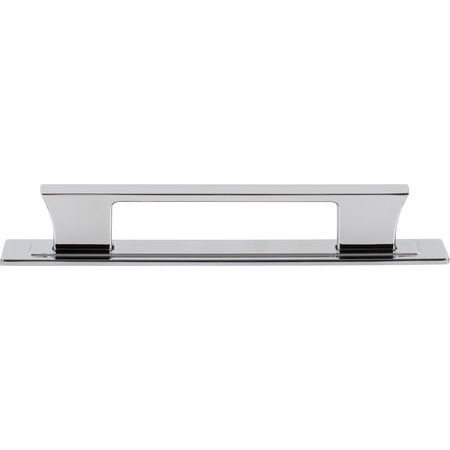 Atlas A6003-CH: 5-1/16" cc Zander Bar Cabinet Pull w/Backplate - Polished Chrome