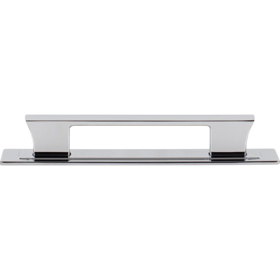 Atlas A6003-CH: 5-1/16" cc Zander Bar Cabinet Pull w/Backplate - Polished Chrome