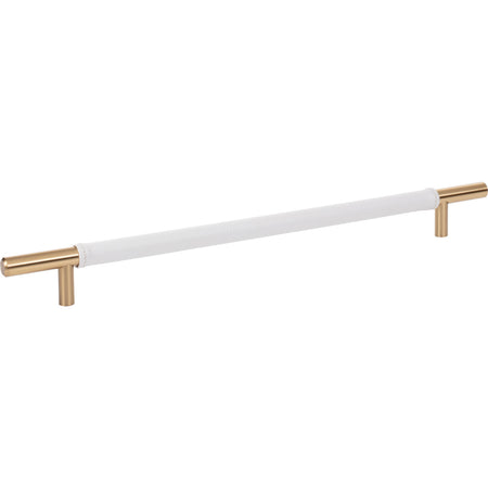 Atlas 282-WT-WB: 11-5/16" cc Zanzibar Cabinet Pull - White/Warm Brass
