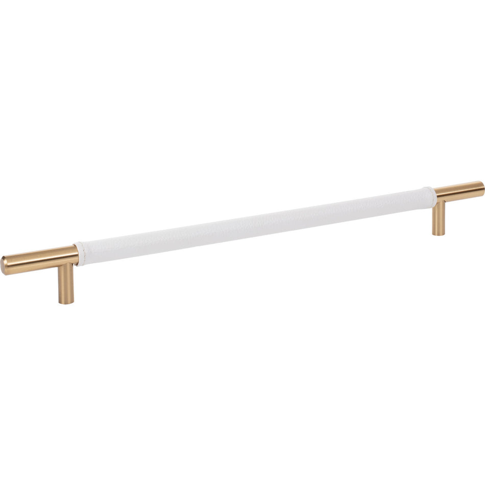 Atlas 282-WT-WB: 11-5/16" cc Zanzibar Cabinet Pull - White/Warm Brass