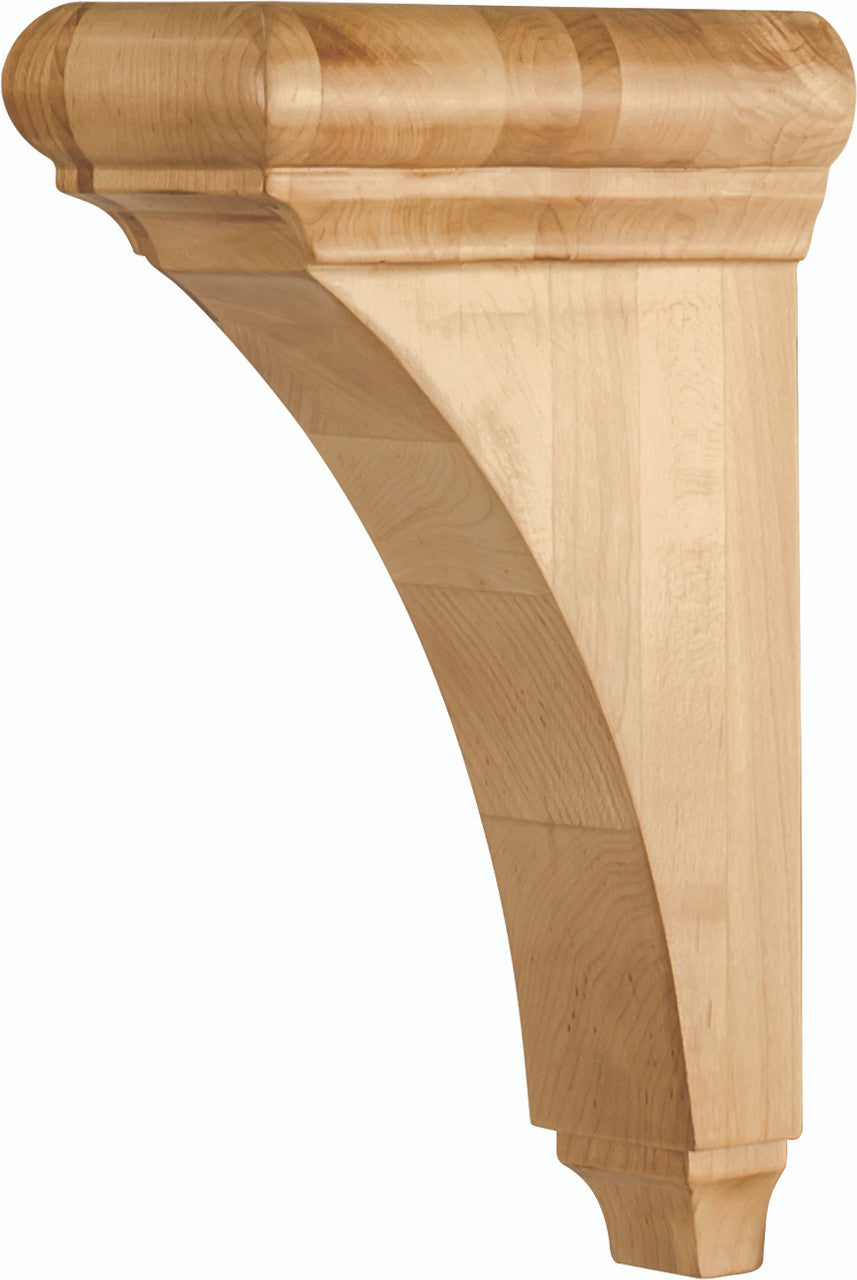 Hardware Resources COR39-2-RW: Minimal Bullnose Cap Corbel - Rubberwood