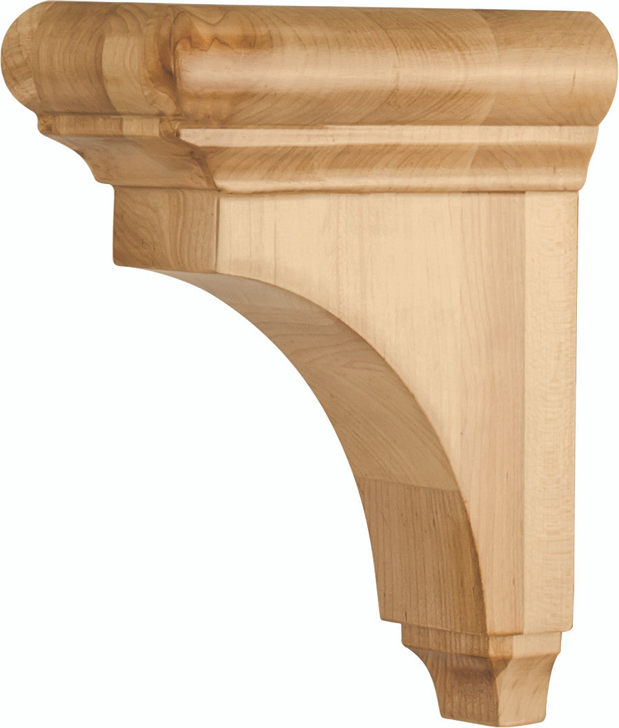 Hardware Resources COR38-1-HMP: Bullnose Cap Corbel - Hard Maple