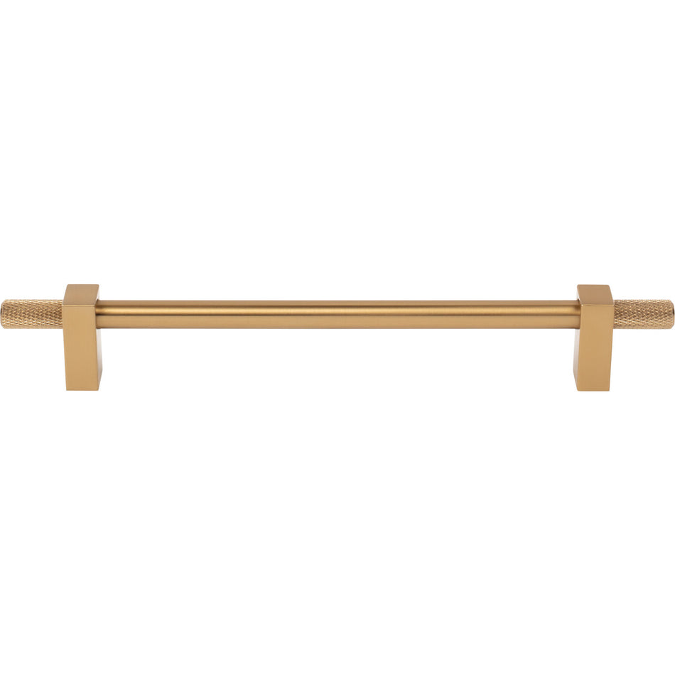 Jeffrey Alexander 698-192SBZ: 192mm cc Larkin Knurled Ends Bar Cabinet Pull - Satin Bronze