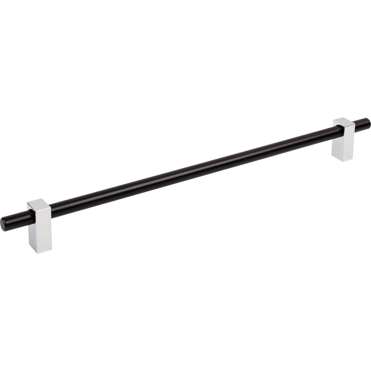 Jeffrey Alexander 478-305MBPC: 305mm cc Larkin Bar Cabinet Pull - Polished Chrome/Matte Black