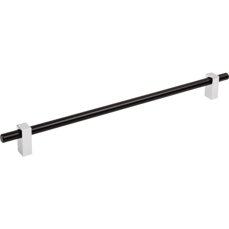 Jeffrey Alexander 478-305MBPC: 305mm cc Larkin Bar Cabinet Pull - Polished Chrome/Matte Black