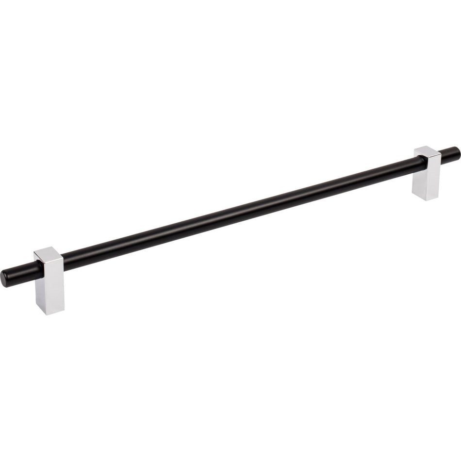 Jeffrey Alexander 478-305MBPC: 305mm cc Larkin Bar Cabinet Pull - Polished Chrome/Matte Black