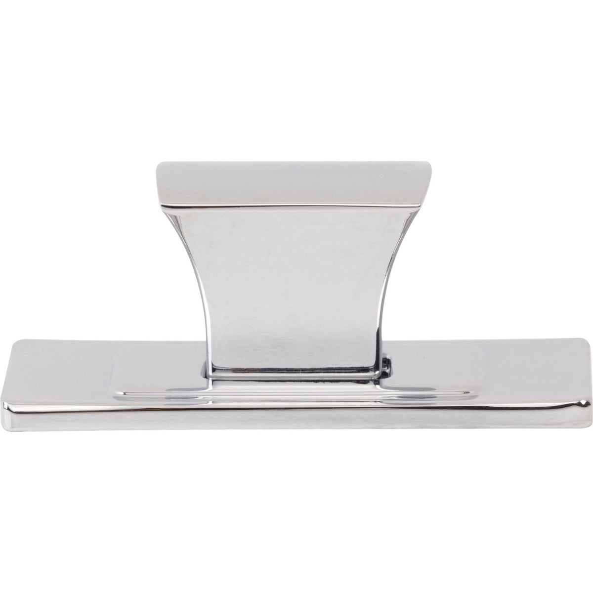 Atlas A6001-CH: 1-1/4"  Zander Rectangle Cabinet Knob w/Backplate - Polished Chrome