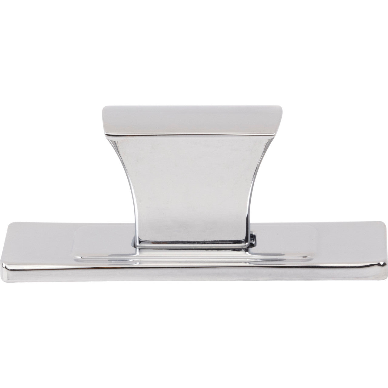 Atlas A6001-CH: 1-1/4"  Zander Rectangle Cabinet Knob w/Backplate - Polished Chrome