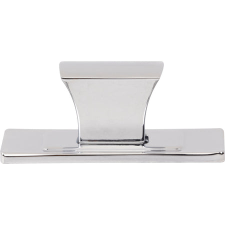 Atlas A6001-CH: 1-1/4"  Zander Rectangle Cabinet Knob w/Backplate - Polished Chrome