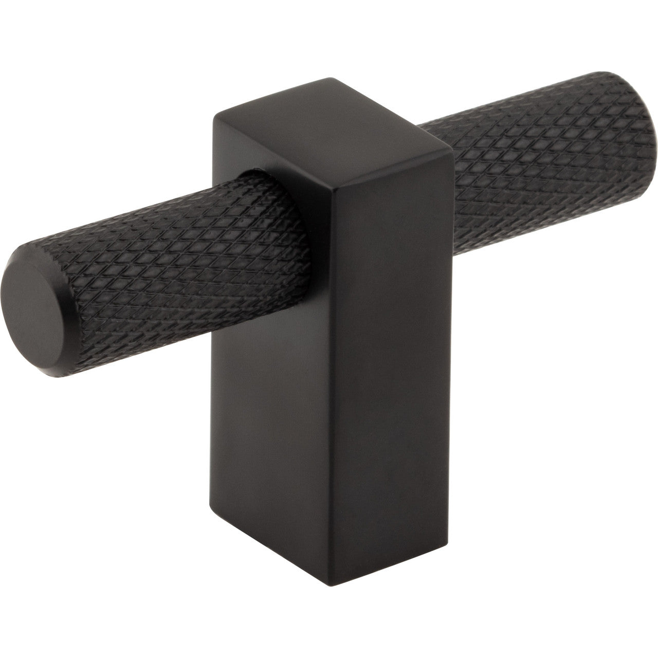 Jeffrey Alexander 498T-MB: 2-3/8" Larkin Knurled T-Bar Cabinet Knob - Matte Black