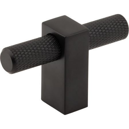Jeffrey Alexander 498T-MB: 2-3/8" Larkin Knurled T-Bar Cabinet Knob - Matte Black