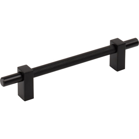 Jeffrey Alexander 598-128MB: 128mm cc Larkin Knurled Center Bar Cabinet Pull - Matte Black