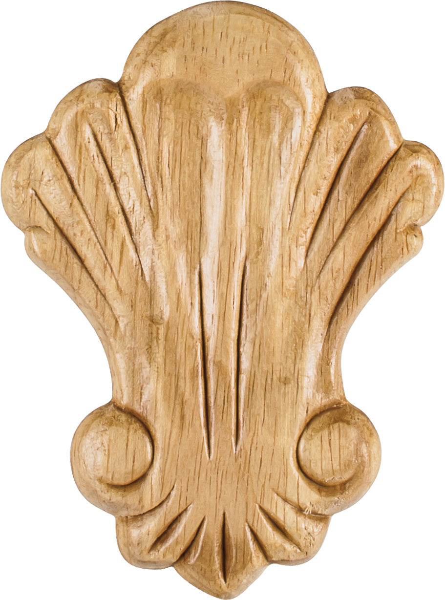 Hardware Resources PAPL-08RW: 3-1/4" x 5/16" x 4-3/8" Pressed Shell Applique - Rubberwood