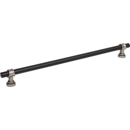 Top Knobs M2766: 12" cc Dakota Bit Cabinet Pull - Flat Black/Pewter Antique