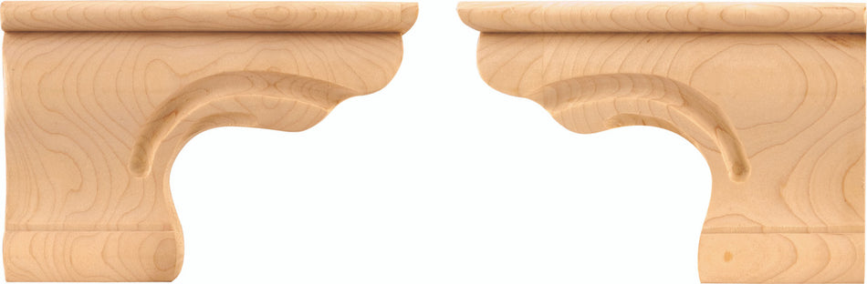 Hardware Resources PFR-B- 6-3/8" x 1" x 4-1/2" Beaded Right Corner Foot - Oak