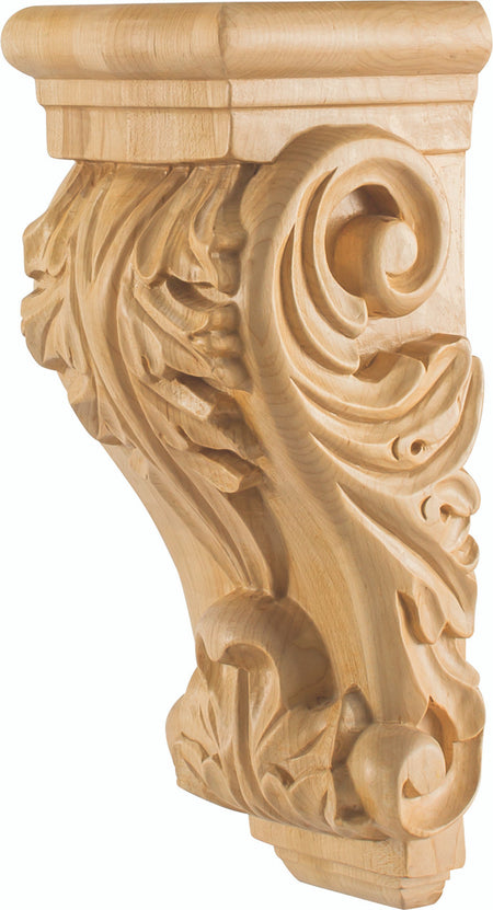Hardware Resources CORD-RW: 4-7/8" x 4-1/2" x 12" Acanthus Corbel - Rubberwood