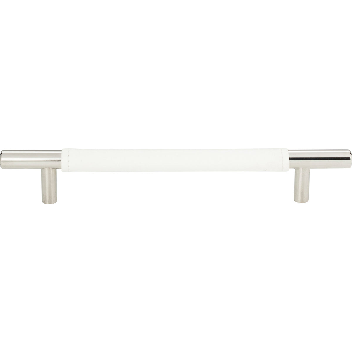 Atlas 281-WT-CH: 6-5/16" cc Zanzibar Cabinet Pull - White Leather/Polished Chrome