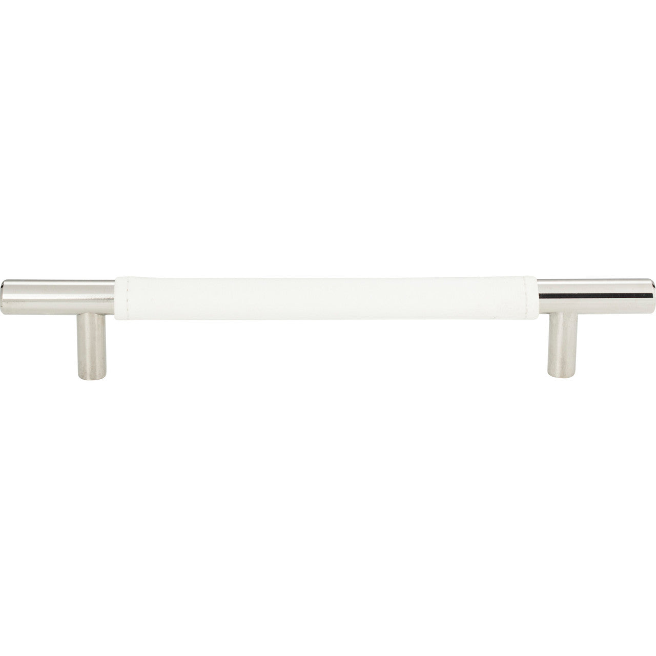 Atlas 281-WT-CH: 6-5/16" cc Zanzibar Cabinet Pull - White Leather/Polished Chrome