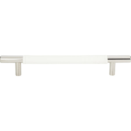 Atlas 281-WT-CH: 6-5/16" cc Zanzibar Cabinet Pull - White Leather/Polished Chrome