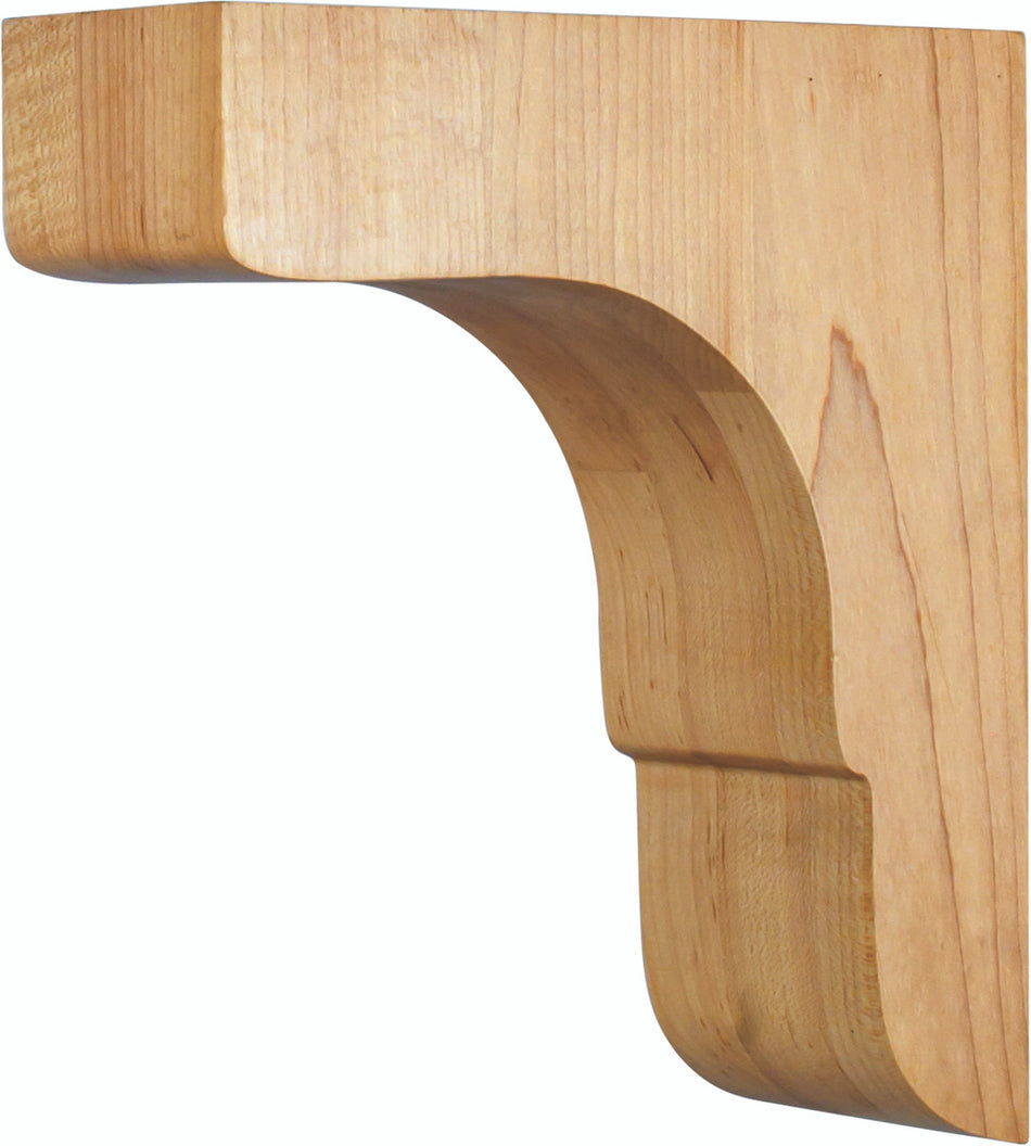 Hardware Resources CORZ-2RW: 3" x 8" x 9" Minimalist Corbel - Rubberwood
