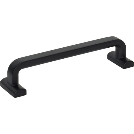 Top Knobs TK3163BLK: 5-1/16" cc Harrison D-Handle Cabinet Pull - Flat Black