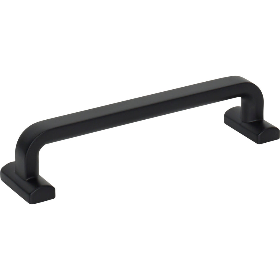 Top Knobs TK3163BLK: 5-1/16" cc Harrison D-Handle Cabinet Pull - Flat Black
