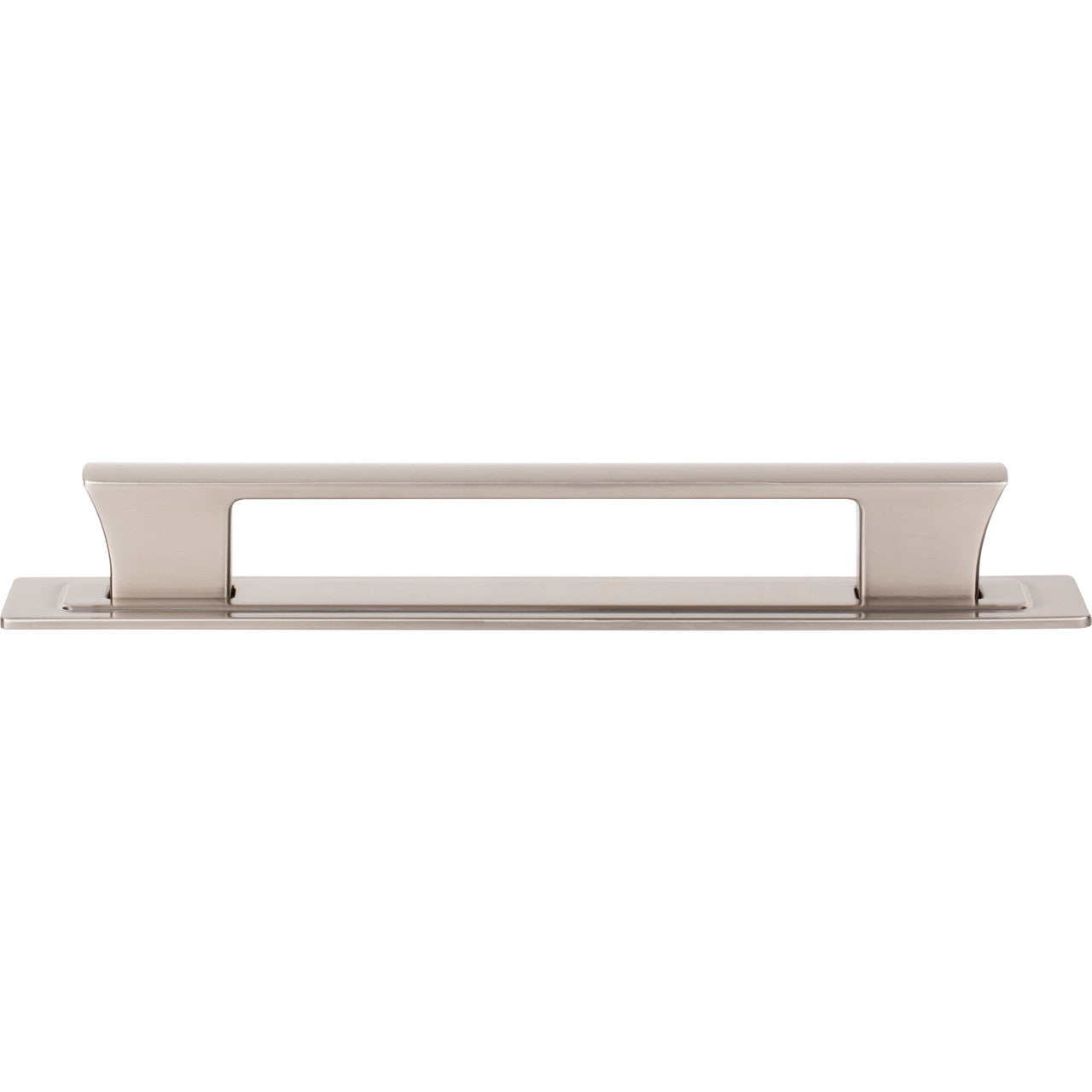 Atlas A6004-BRN: 6-5/16" cc Zander Bar Cabinet Pull w/Backplate - Brushed Nickel