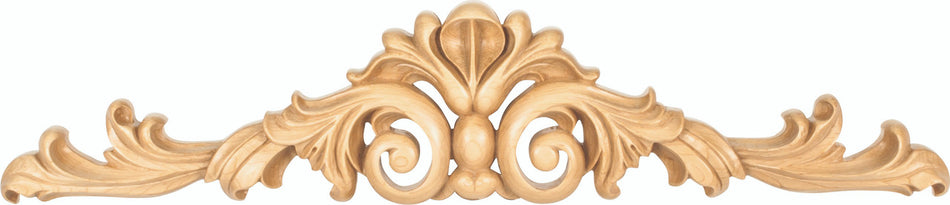 Hardware Resources ONL-10-36-RW: Acanthus Onlay - Rubberwood