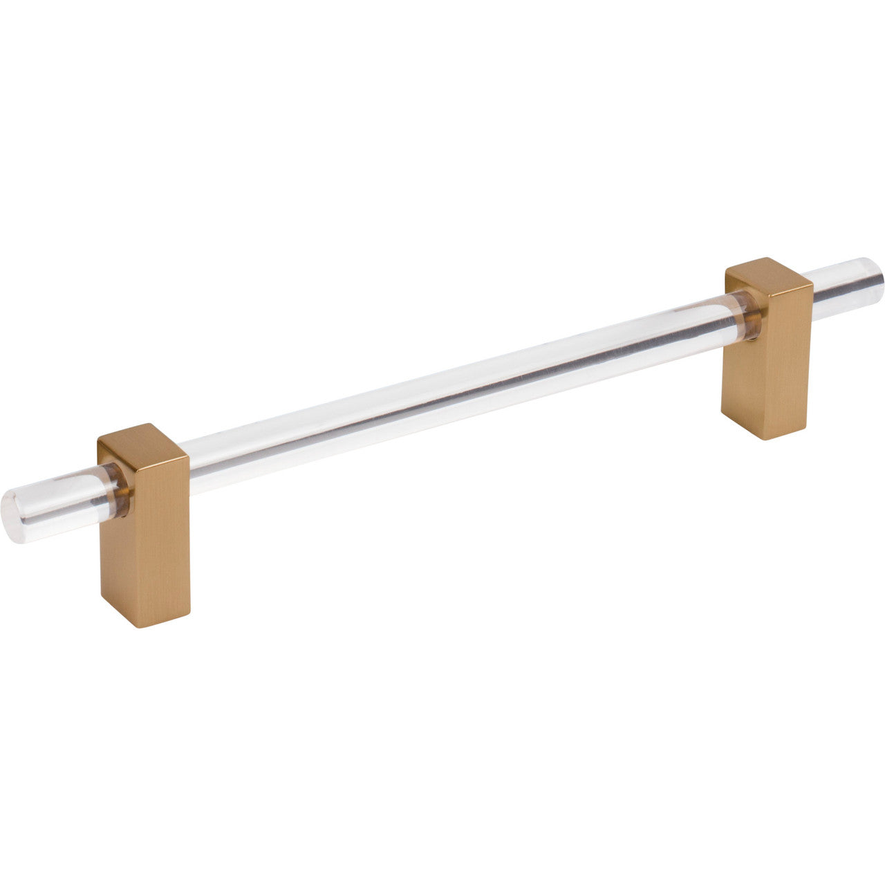 Jeffrey Alexander 578-160SBZ: 160mm cc Spencer Bar Cabinet Pull - Satin Bronze/Clear Acrylic