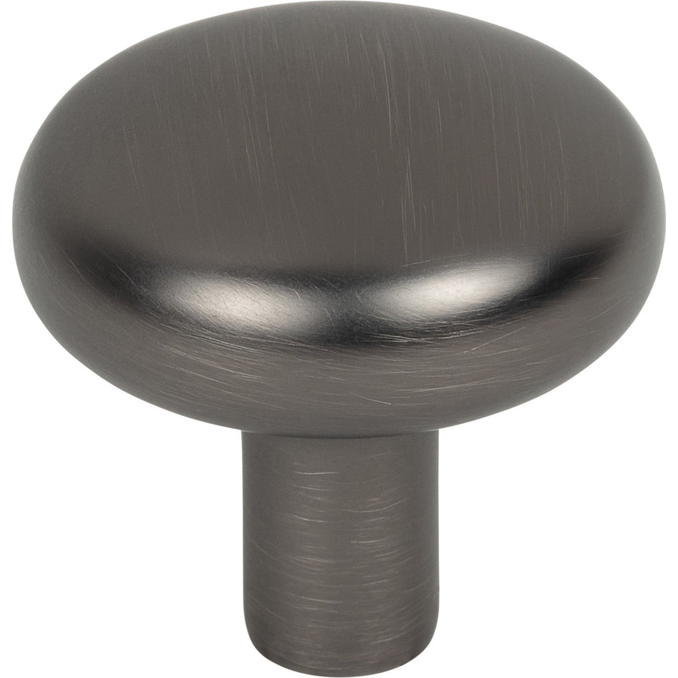 Jeffrey Alexander 329BNBDL: 1-1/4" Loxley Mushroom Cabinet Knob - Brushed Pewter