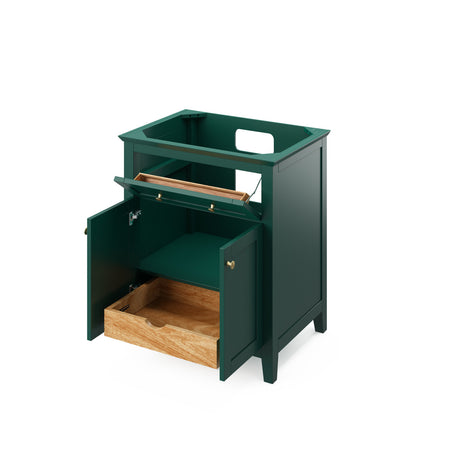 Cabinet showing open doors and/or drawers.