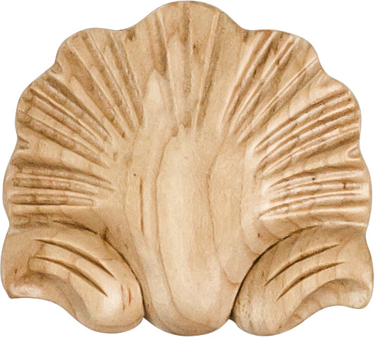 Hardware Resources APL-07-CH: 3-1/8" x 1/2" x2- 7/8" Shell Applique - Cherry