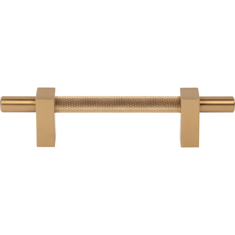 Jeffrey Alexander 598-96SBZ: 96mm cc Larkin Knurled Center Bar Cabinet Pull - Satin Bronze
