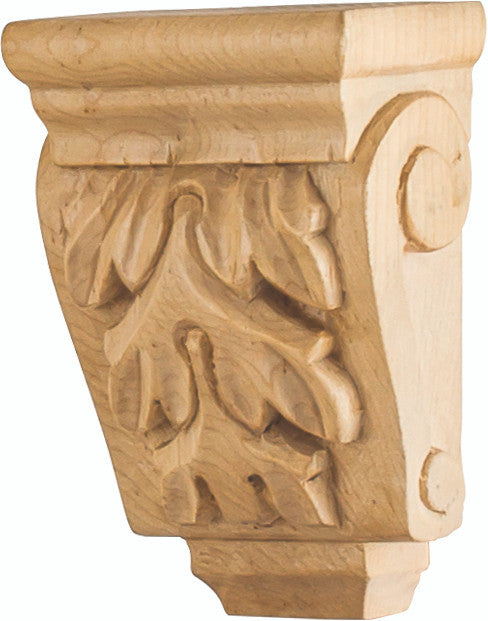 Hardware Resources CORMJ-MP: 3" x 1-3/4" x 4-1/4" Mini Acanthus Corbel - Maple