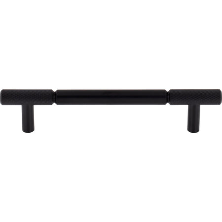 Top Knobs TK3241BLK: 5-1/16" cc Prestwick Bar Cabinet Pull - Flat Black