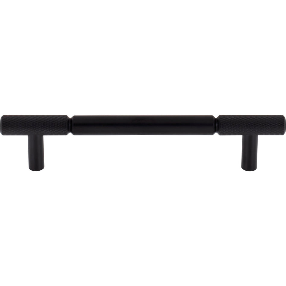 Top Knobs TK3241BLK: 5-1/16" cc Prestwick Bar Cabinet Pull - Flat Black