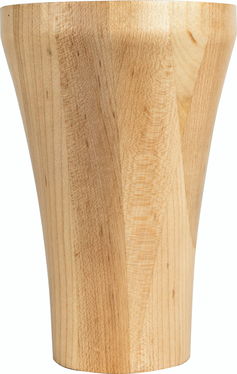 Hardware Resources BF16-3-6-RW: Contemporary Cove Bun Foot - Rubberwood