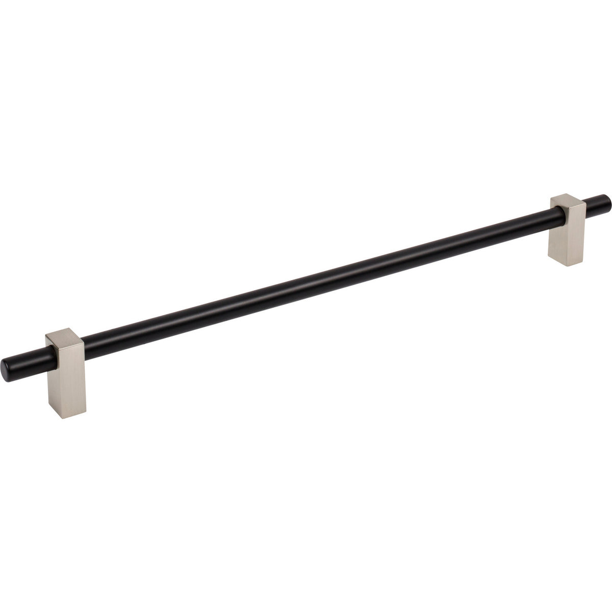 Jeffrey Alexander 478-305MBSN: 305mm cc Larkin Bar Cabinet Pull - Satin Nickel/Matte Black