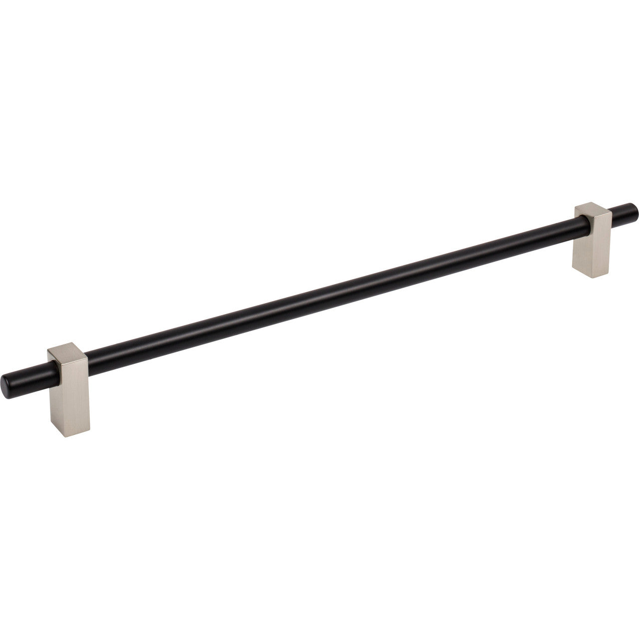 Jeffrey Alexander 478-305MBSN: 305mm cc Larkin Bar Cabinet Pull - Satin Nickel/Matte Black