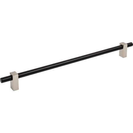 Jeffrey Alexander 478-305MBSN: 305mm cc Larkin Bar Cabinet Pull - Satin Nickel/Matte Black