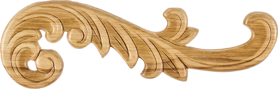 Hardware Resources PAPL-05-RRW: 10-1/2" x 5/16 x 3-1/4" Curved Applique (right) - Rubberwood