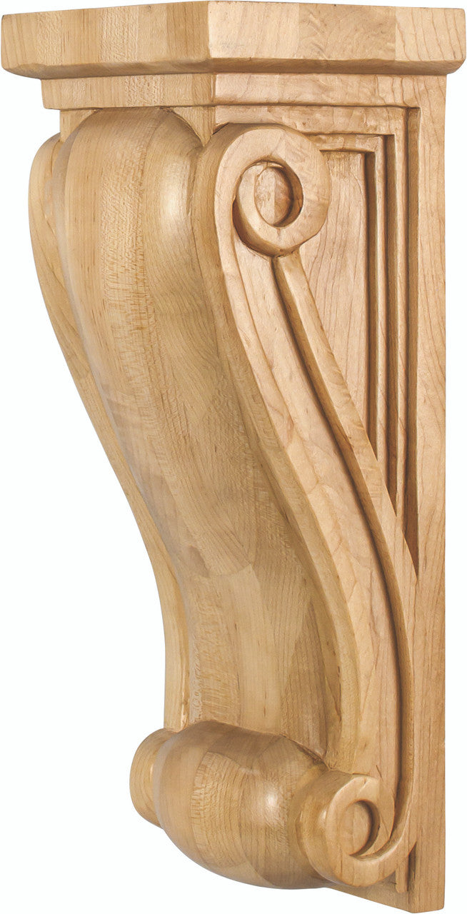 Hardware Resources COR17-2ALD: 5-1/2" x 5" x 14" Neo-Gothic Corbel - Alder