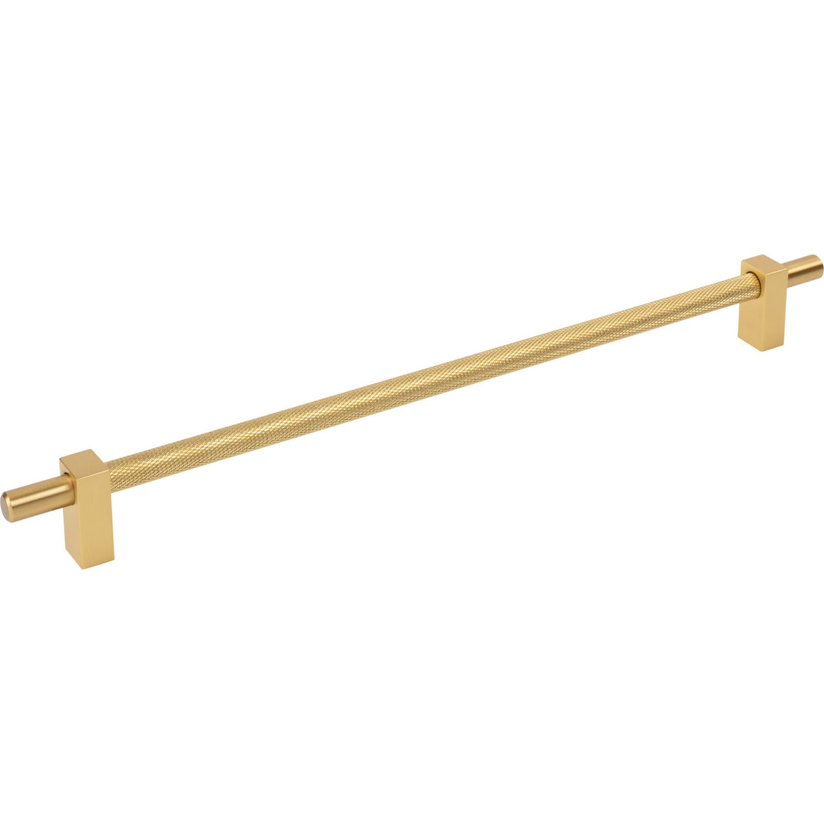 Jeffrey Alexander 598-305BG: 305mm cc Larkin Knurled Center Bar Cabinet Pull - Brushed Gold